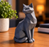 Imagem de Gato Decorativo Low Poly em 3D – Estilo Moderno e Minimalista