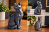 Imagem de Gato Decorativo Low Poly em 3D – Estilo Moderno e Minimalista