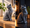Imagem de Gato Decorativo Low Poly em 3D – Estilo Moderno e Minimalista